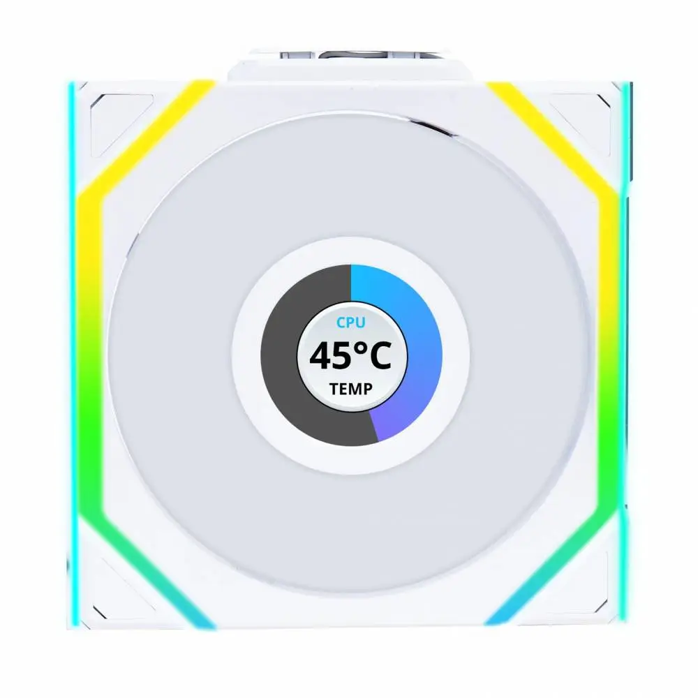 Вентилатор Lian Li UNI FAN SL Wireless LCD Reverse Blade ARGB PWM - 120 mm Бял