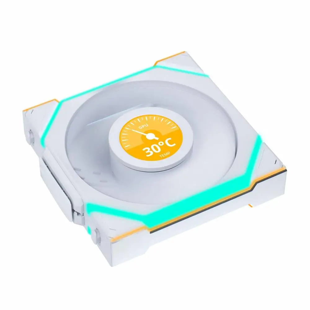 Вентилатор Lian Li UNI FAN SL Wireless LCD Reverse Blade ARGB PWM - 120 mm Бял