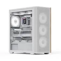 Кутия AeroCool D501A White Addressable RGB Wood Case ATX