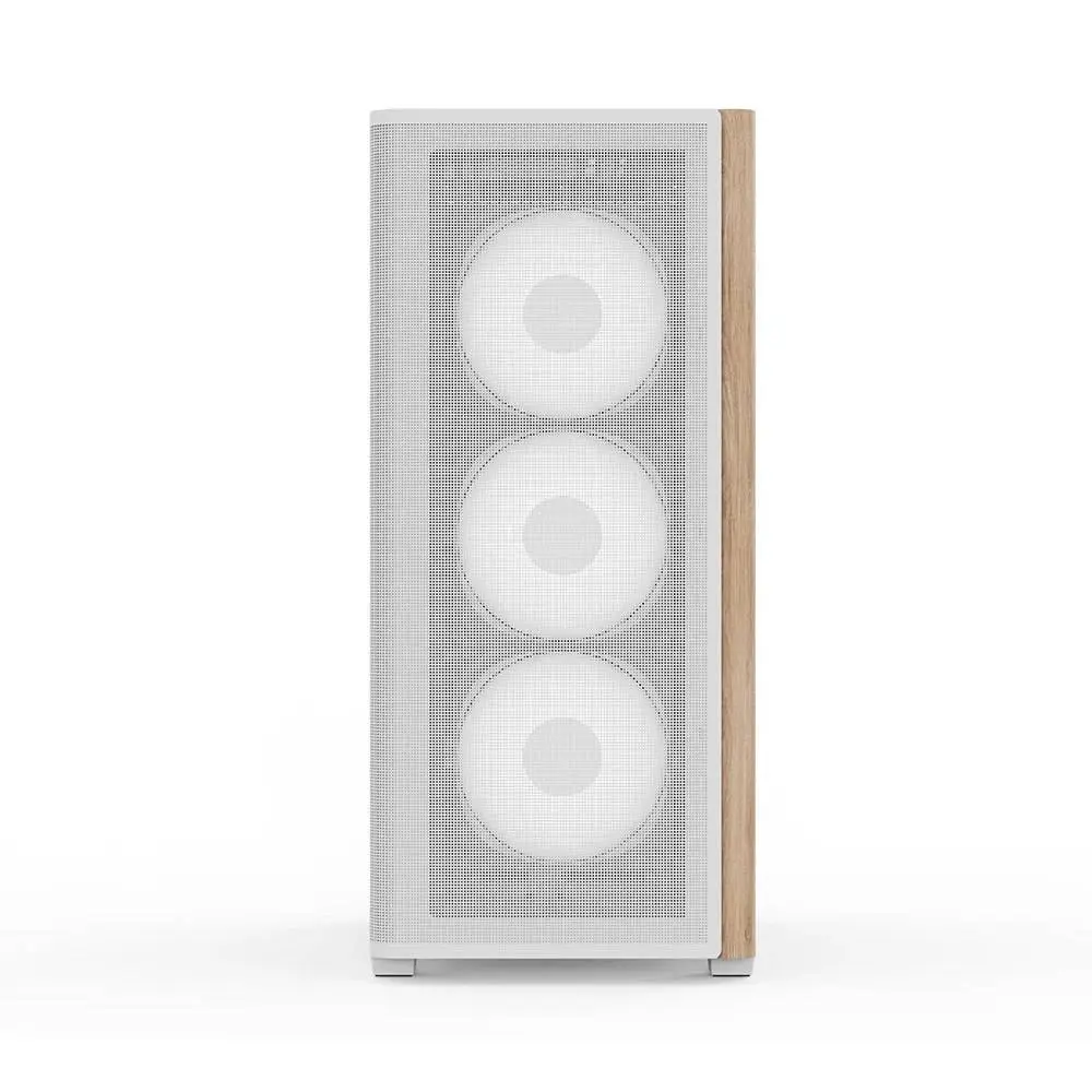 Кутия AeroCool D501A White Addressable RGB Wood Case ATX