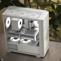 Кутия AeroCool D501A White Addressable RGB Wood Case ATX