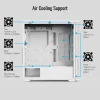 Кутия AeroCool D501A White Addressable RGB Wood Case ATX