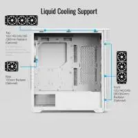 Кутия AeroCool D501A White Addressable RGB Wood Case ATX