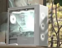 Кутия AeroCool D501A White Addressable RGB Wood Case ATX