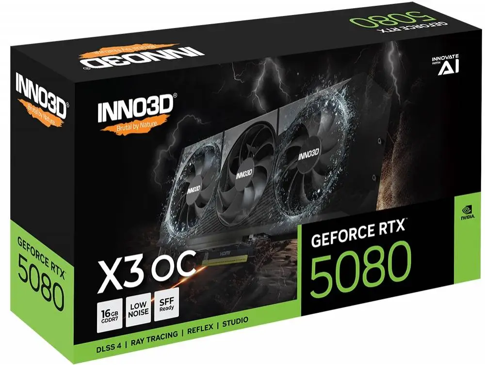 Видео карта INNO3D GeForce RTX 5080 X3 OC 16GB - N50803-16D7X-17603930