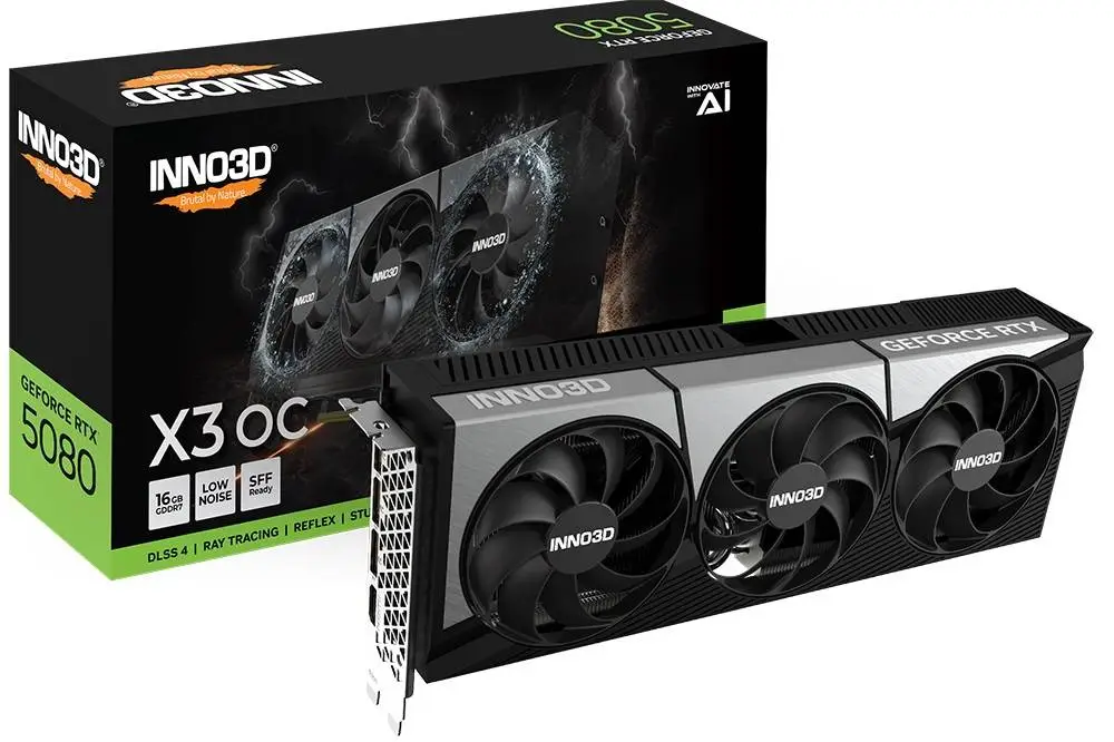 Видео карта INNO3D GeForce RTX 5080 X3 OC 16GB - N50803-16D7X-17603930