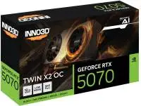 Видео карта Inno3D GeForce RTX 5070 12GB GDDR7 Twin X2 OC - N50702-12D7X-195064N