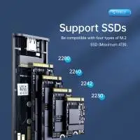 Orico външна кутия за диск Storage - Case - M.2 NVMe Dual-Bay - USB-C 10Gbps, Aluminium - AM2C3-2N-GY