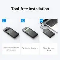 Orico кутия за диск Storage - Case - 2.5 inch USB-C - 2577C3-V1-BK