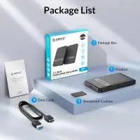 Orico кутия за диск Storage - Case - 2.5 inch USB-C - 2577C3-V1-BK