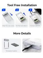 Orico външна кутия за диск Storage - Case - 2.5 inch 5Gbps USB-C Transparent - TX25C3-GY-BP
