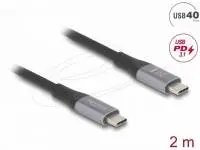 Delock Кабел E-Marker, USB-C, 240W, 2 m, сив