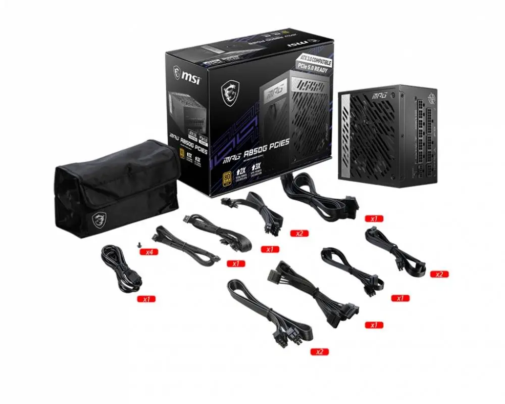 Захранване MSI MPG A850GN PCIE5 850W 80 Plus Gold ATX 3.1, PCIe 5.1 PSU