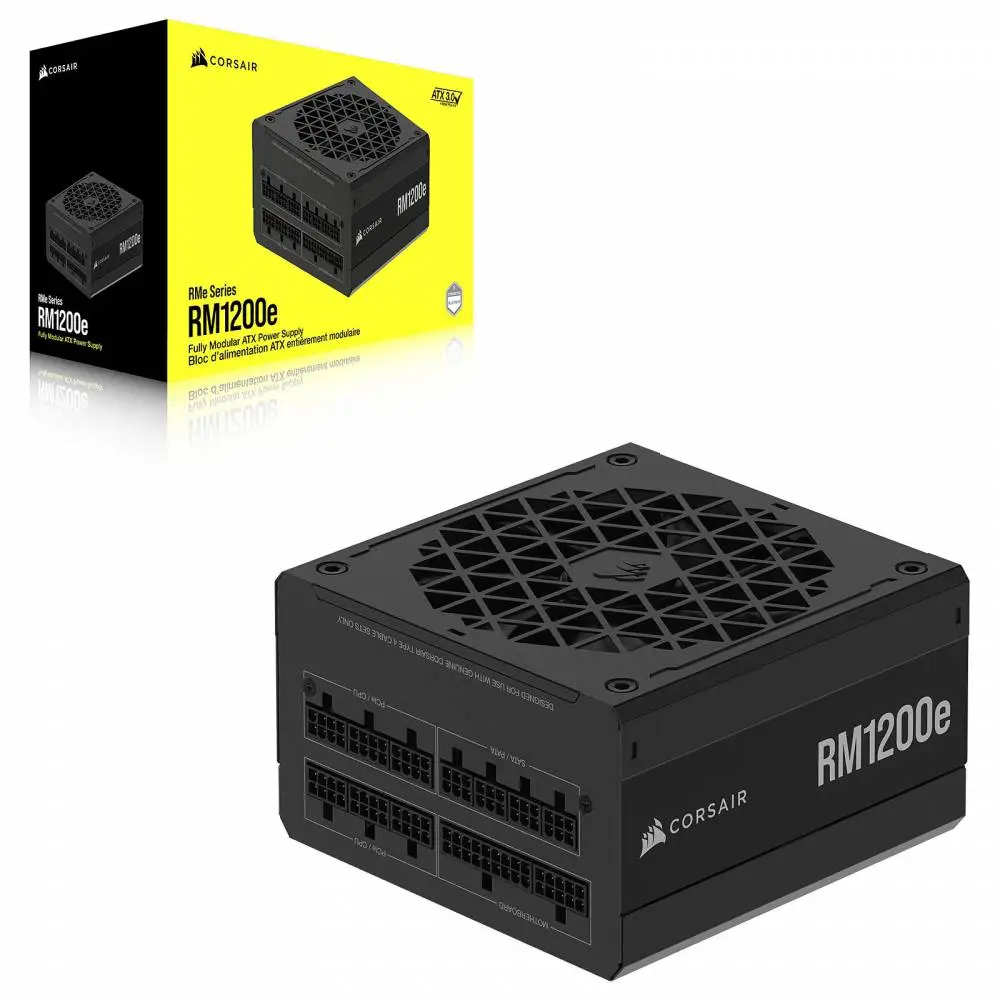 Захранване Corsair RM1200e (2025) 1200W 80 Plus Gold ATX 3.1, PCIe 5.1 Fully Modular PSU - CP-9020258-EU
