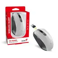 Genius безжина безшумна мишка Wireless Silent Mouse - NX-8008S White+Gray - Silent, 2.4GHz