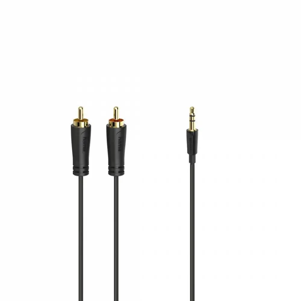 HAMA Аудио кабел, 3.5 мм жак - 2 RCA, стерео, позлатен, 1,5 м