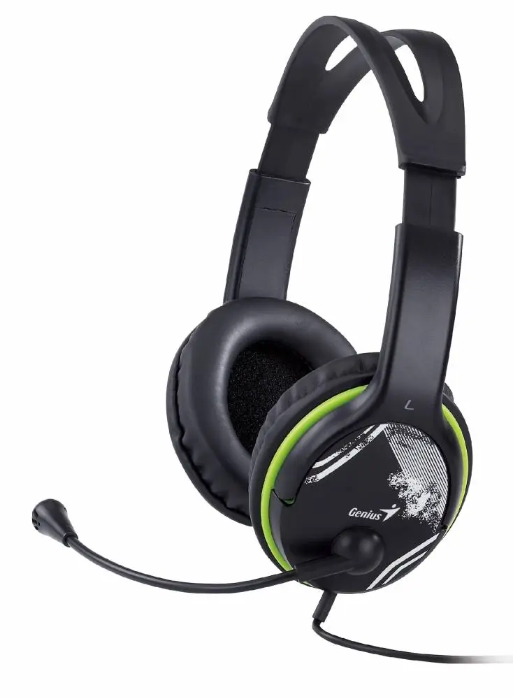 Genius слушалки с микрофон Headset HS-400A - 3.5 mm, Mic, Black/Green