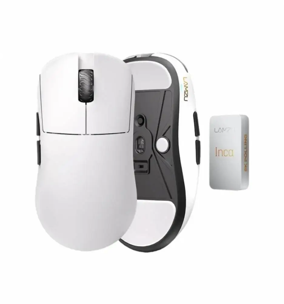 Геймърска мишка Lamzu INCA 8K - Wireless Gaming Mouse - White