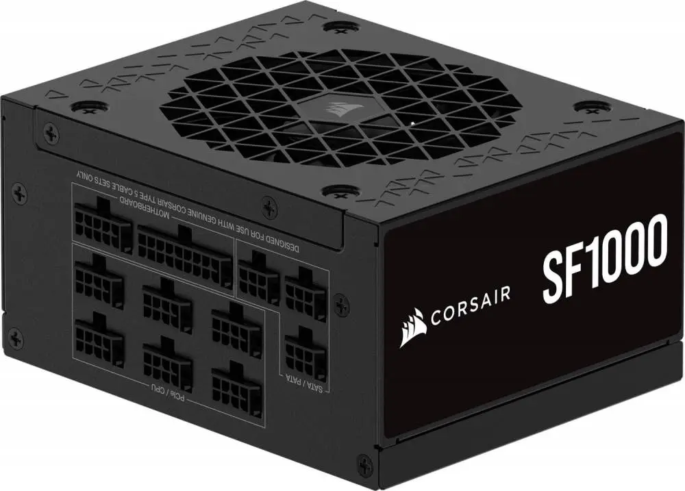 Захранване Corsair SF1000 (2024) 1000W 80 Plus Platinum, ATX 3.1, PCIe 5.1 ITX PSU - CP-9020257-EU
