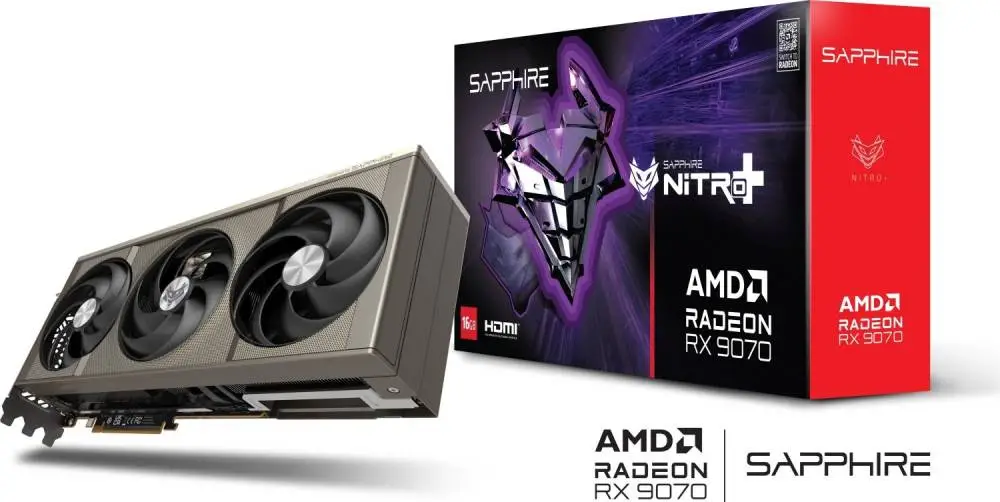 Видео карта Sapphire NITRO+ AMD Radeon RX 9070 16GB GPU - 11349-01-20G