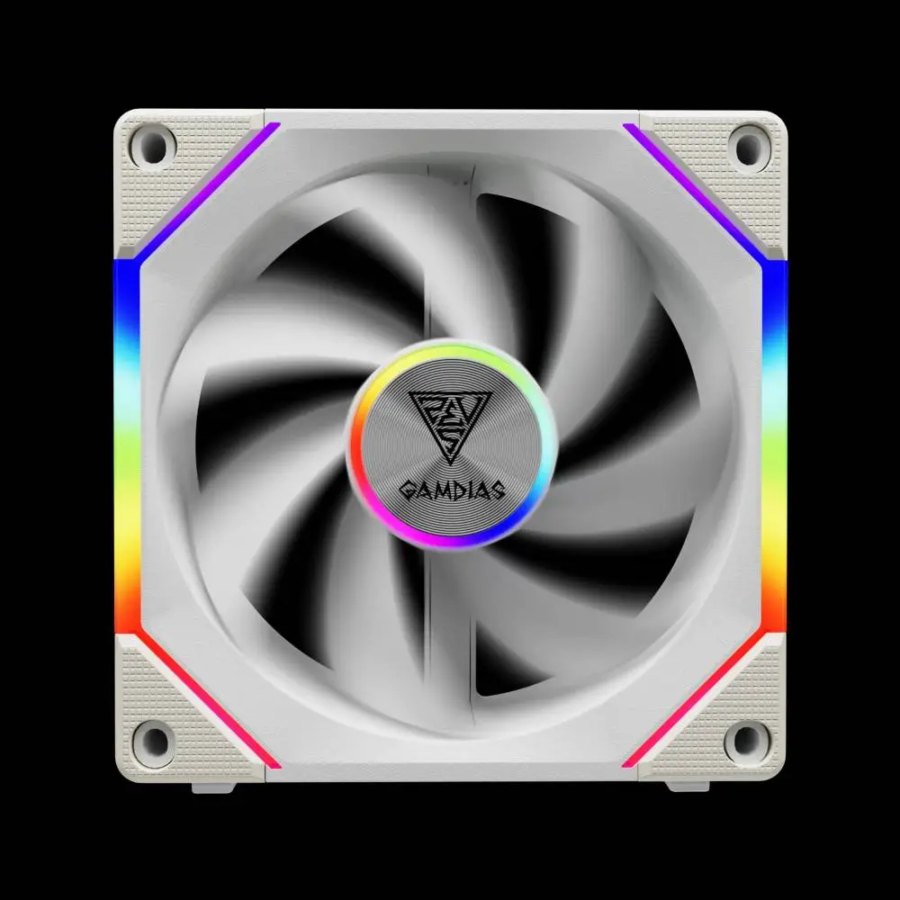 Вентилатори Gamdias AEOLUS P2-1203 White Fan Pack 3x120mm, Swappable Fan Blades (Reverse Fan Blades Included), Daisy-Chain, Infinity Mirror АRGB