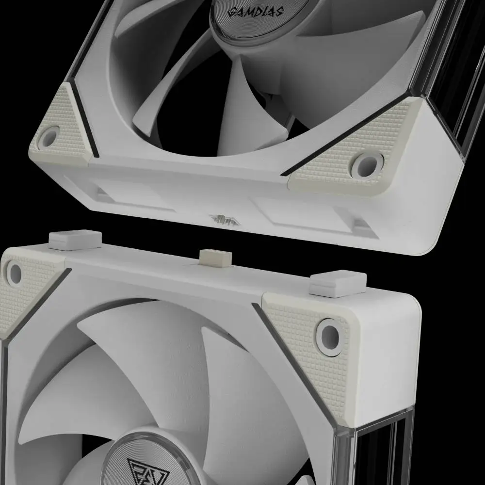 Вентилатори Gamdias AEOLUS P2-1203 White Fan Pack 3x120mm, Swappable Fan Blades (Reverse Fan Blades Included), Daisy-Chain, Infinity Mirror АRGB
