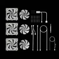 Вентилатори Gamdias AEOLUS P2-1203 White Fan Pack 3x120mm, Swappable Fan Blades (Reverse Fan Blades Included), Daisy-Chain, Infinity Mirror АRGB