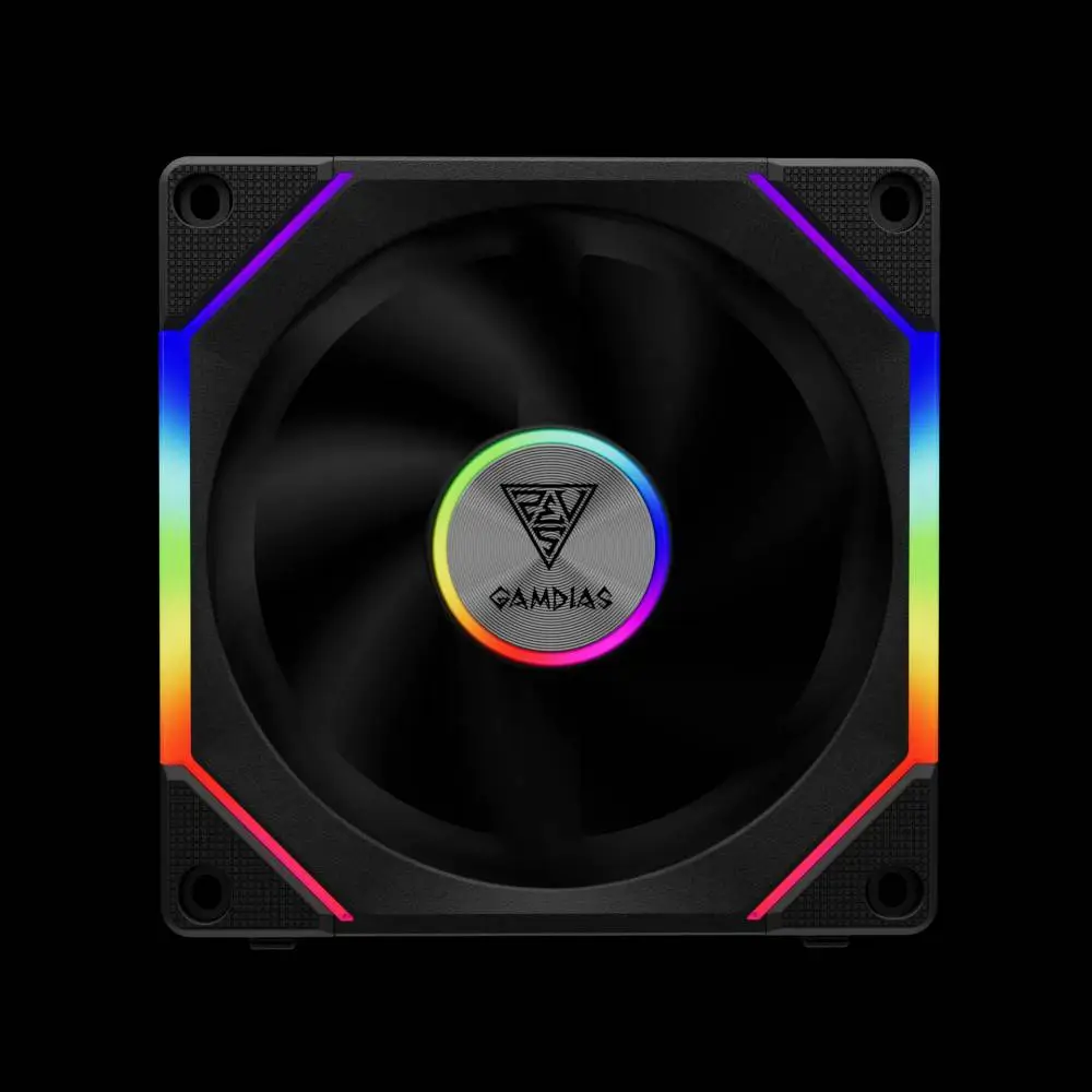Вентилатори Gamdias AEOLUS P2-1203 Fan Pack 3x120mm, Swappable Fan Blades (Reverse Fan Blades Included), Daisy-Chain, Infinity Mirror, A-RGB