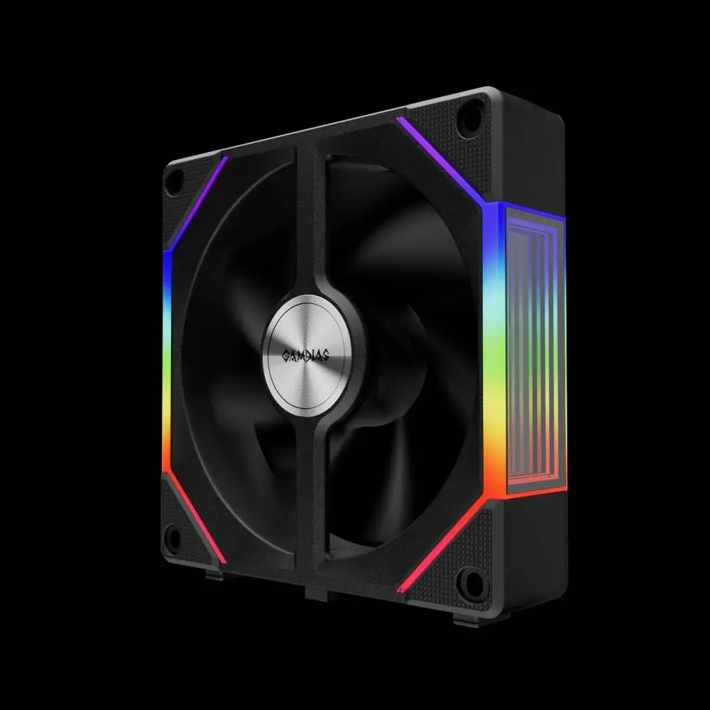 Вентилатори Gamdias AEOLUS P2-1203 Fan Pack 3x120mm, Swappable Fan Blades (Reverse Fan Blades Included), Daisy-Chain, Infinity Mirror, A-RGB
