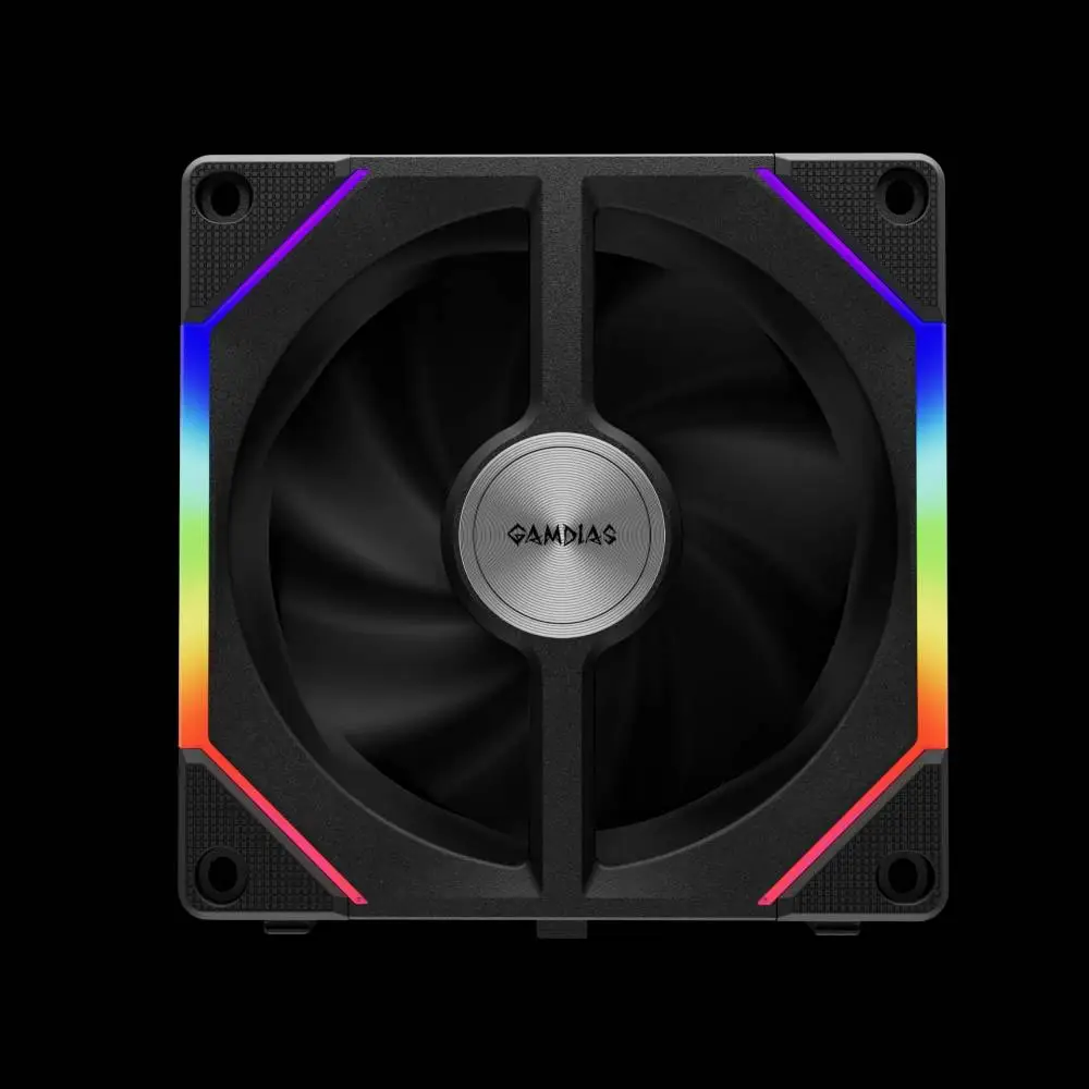 Вентилатори Gamdias AEOLUS P2-1203 Fan Pack 3x120mm, Swappable Fan Blades (Reverse Fan Blades Included), Daisy-Chain, Infinity Mirror, A-RGB