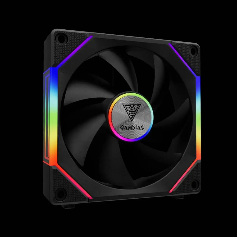 Вентилатори Gamdias AEOLUS P2-1203 Fan Pack 3x120mm, Swappable Fan Blades (Reverse Fan Blades Included), Daisy-Chain, Infinity Mirror, A-RGB