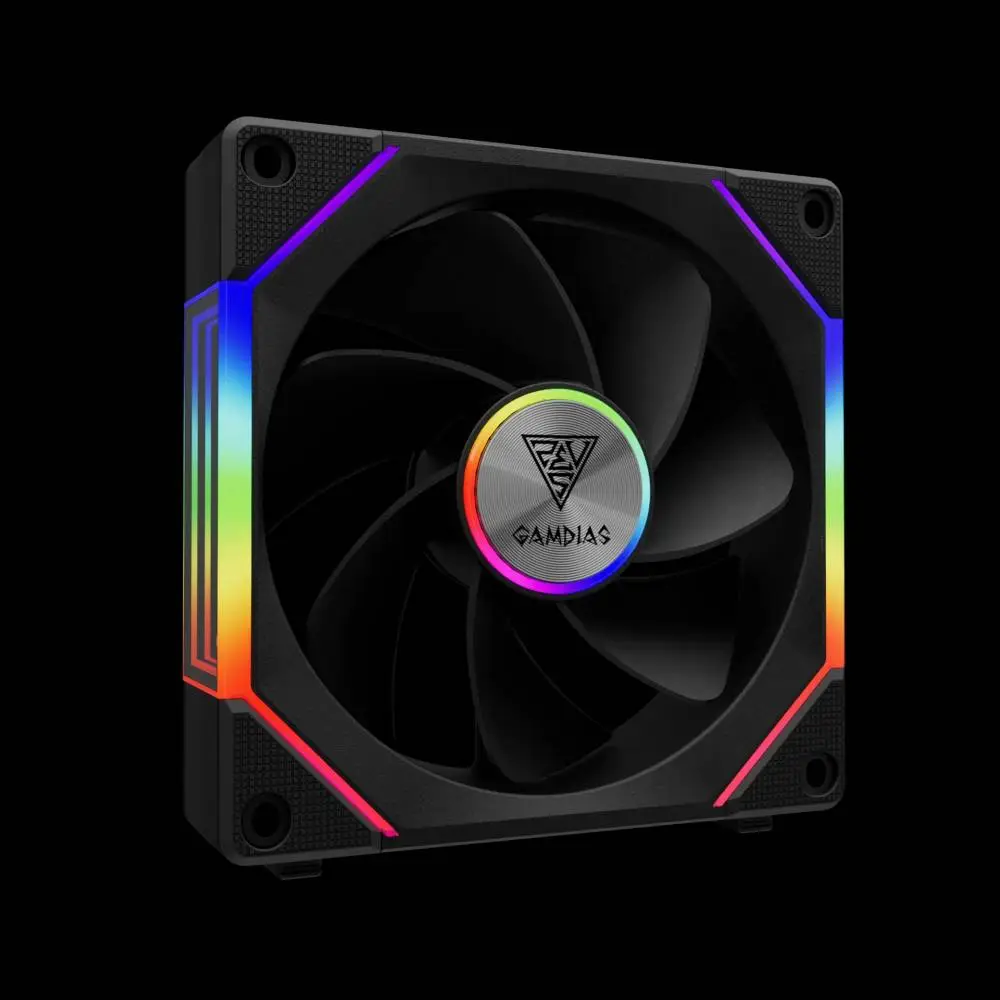 Вентилатори Gamdias AEOLUS P2-1203 Fan Pack 3x120mm, Swappable Fan Blades (Reverse Fan Blades Included), Daisy-Chain, Infinity Mirror, A-RGB