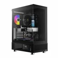 Кутия Gamdias ATLAS E1 Case ATX 3 x 120 mm A-RGB, Digital Display, Tempered Glass