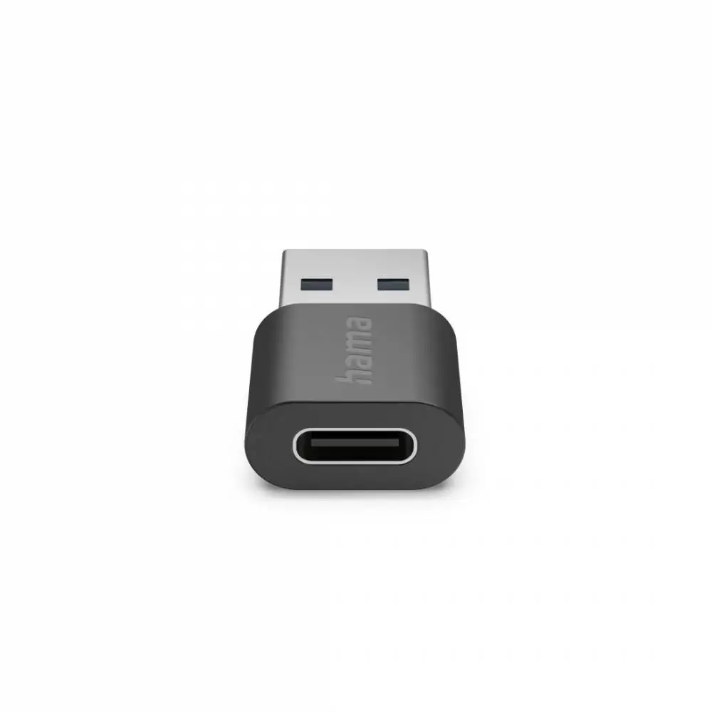 Адаптер HAMA USB-A мъжко - USB-C женско, USB 3.2 Gen 2, 10 Gbit/s, Черен