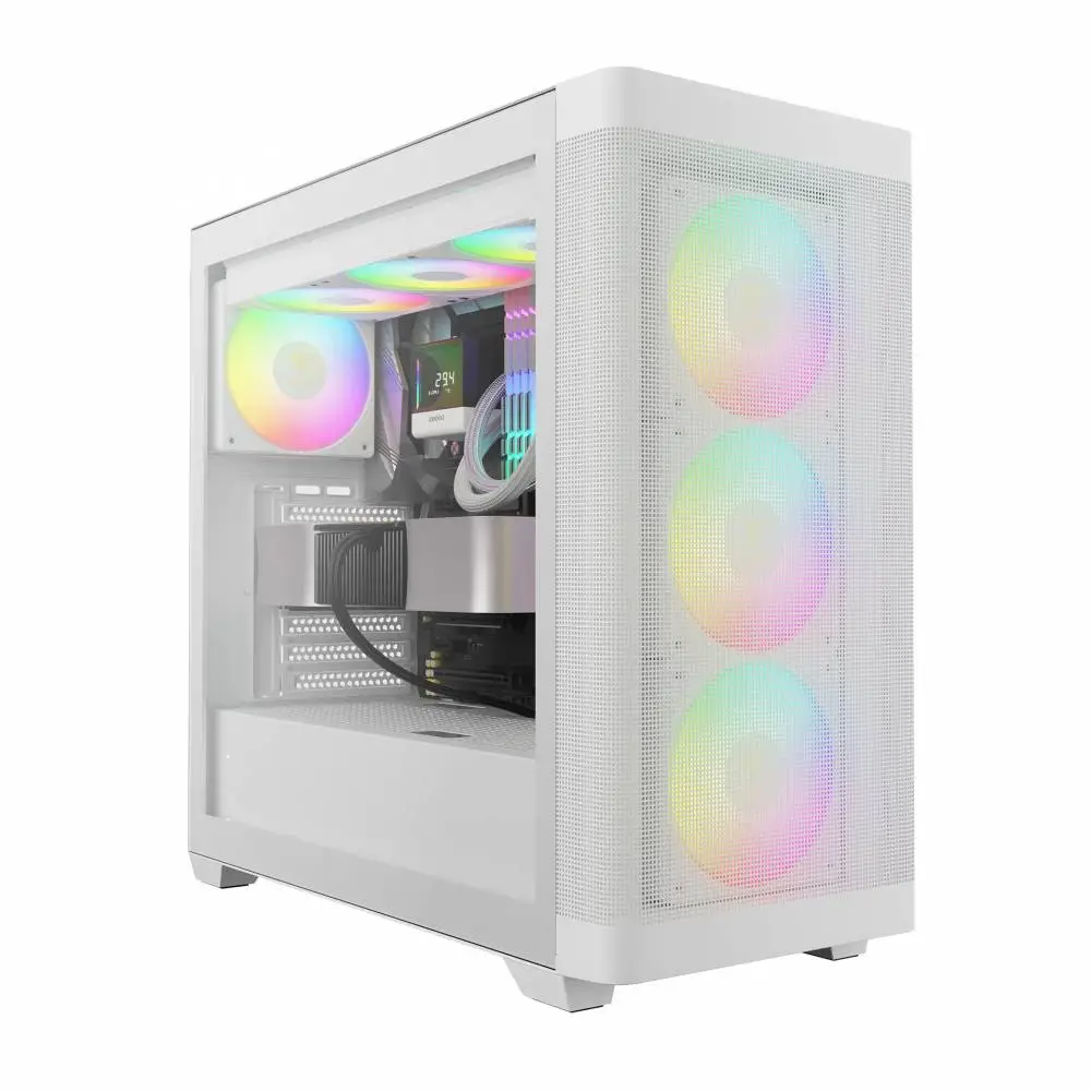 Кутия Gamdias ATHENA M3 White Case E-ATX USB-C 4 x 120 mm A-RGB Mesh Tempered Glass