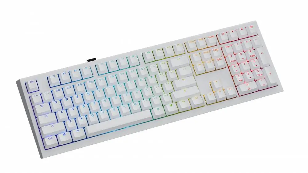 Геймърска механична клавиатура Ducky One X Wireless White - Ducky AI Switches [Linear], Bluetooth, 2.4