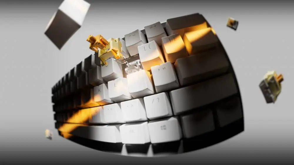 Геймърска механична клавиатура Ducky One X Wireless White - Ducky AI Switches [Linear], Bluetooth, 2.4