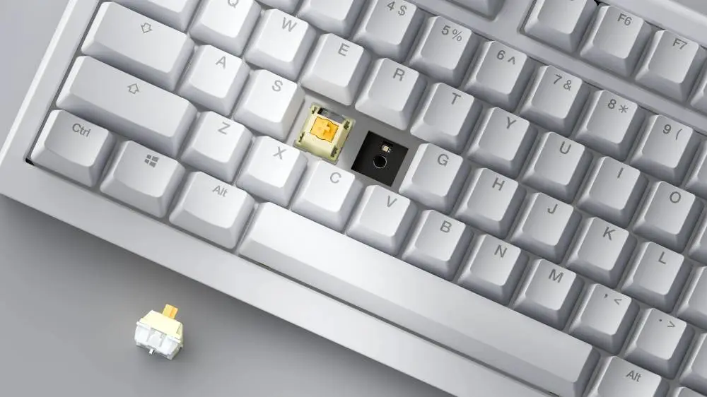 Геймърска механична клавиатура Ducky One X Wireless White - Ducky AI Switches [Linear], Bluetooth, 2.4