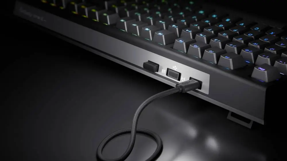Геймърска механична клавиатура Ducky One X Wireless Black - Ducky AI Switches [Linear], Bluetooth, 2.4