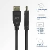 ACT Кабел Display port 2.1 мъжко-мъжко,8К@60Hz,4k@240Hz, 1м, черен