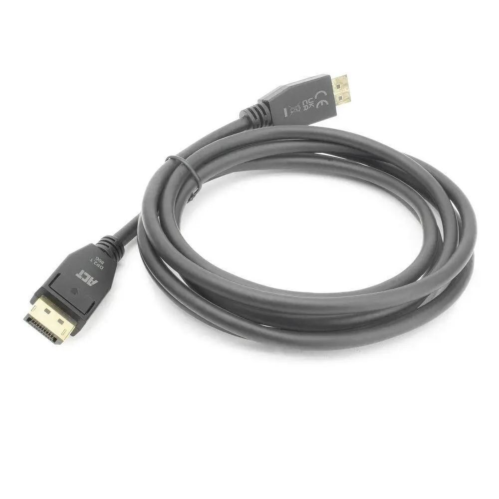 ACT Кабел Display port 2.1 мъжко-мъжко,8К@60Hz,4k@240Hz, 1м, черен