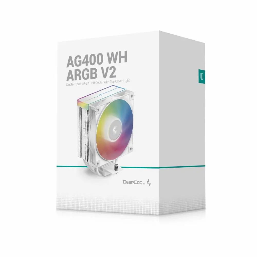 Охладител за процесор DeepCool AG400 White ARGB V2 CPU Cooler 