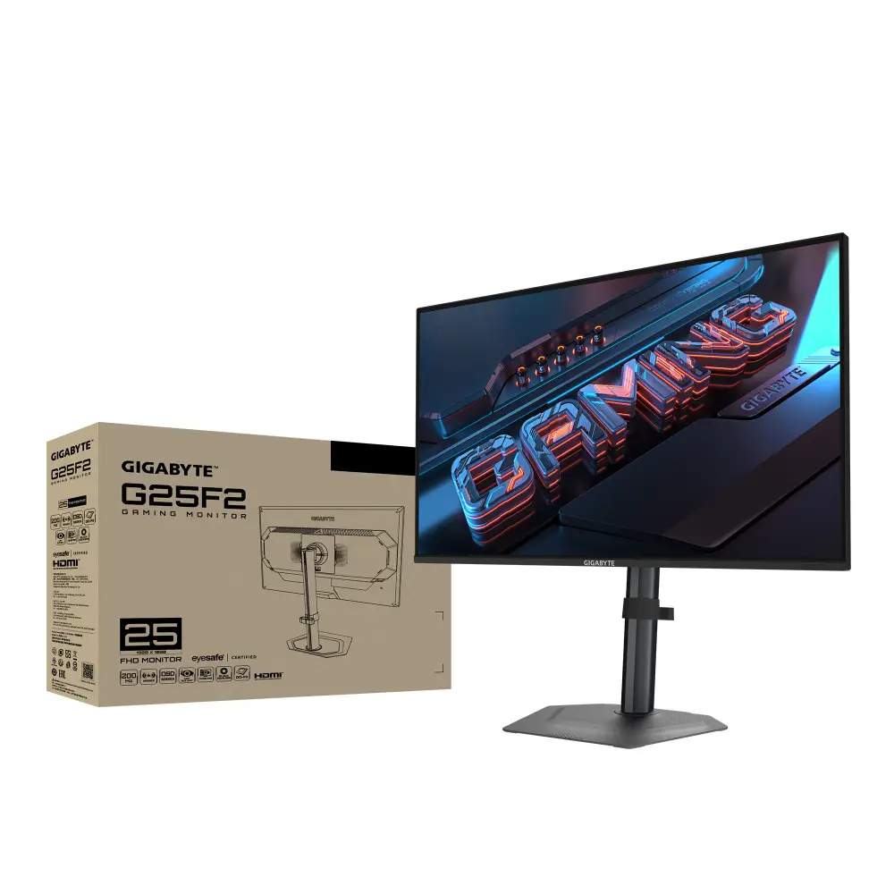 Монитор Gigabyte G25F2, 24.5" SS, IPS, FHD 1920x1080, 200 Hz, 1 ms, HDR10, AMD FreeSync Premium  