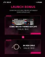 Геймърска механична клавиатура ATK RS6 Ultra - 8K, TTC RGB Magneto [Linear] - Sakura Warrior