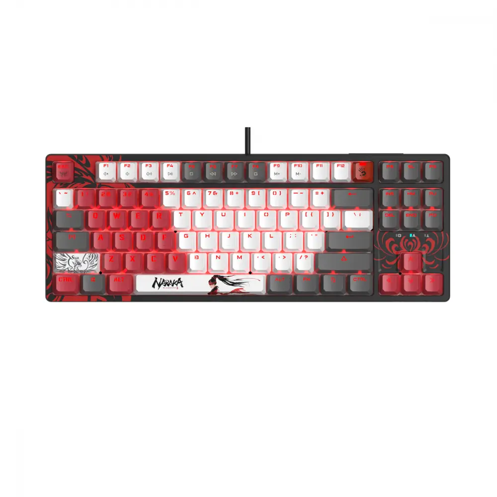 Геймърска механична  клавиатура Bloody Naraka S87  TKL Backlit red switch , USB
