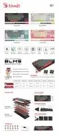 Геймърска механична  клавиатура Bloody Energy Pink S87 BLMS TKL RGB Backlit red switch , USB