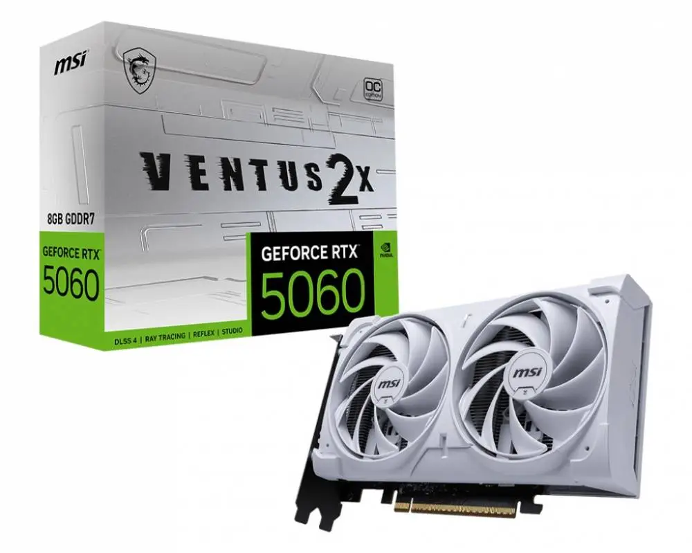 Видео карта MSI GeForce RTX 5060 8G VENTUS 2X OC WHITE