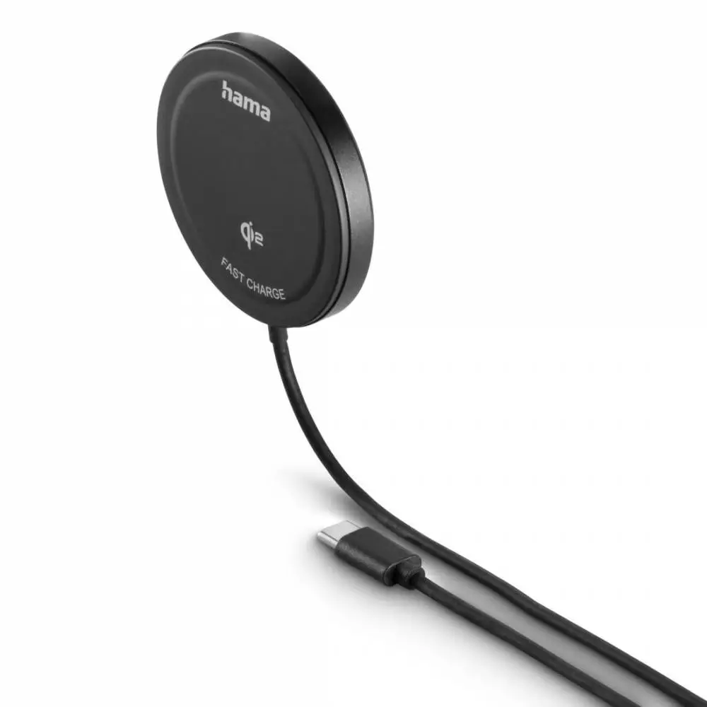 HAMA Безжично зарядно устройство Qi2, 15 W, черно, за Apple