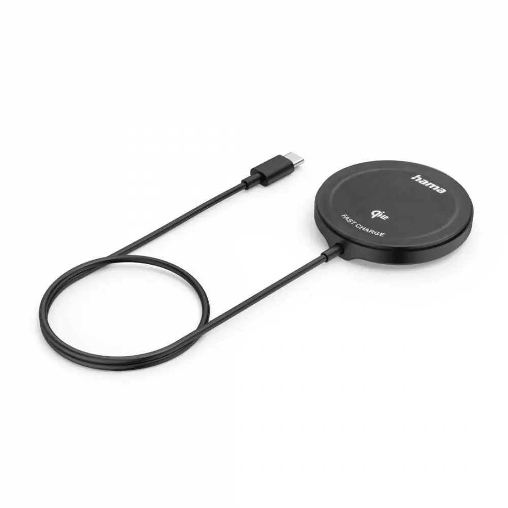 HAMA Безжично зарядно устройство Qi2, 15 W, черно, за Apple