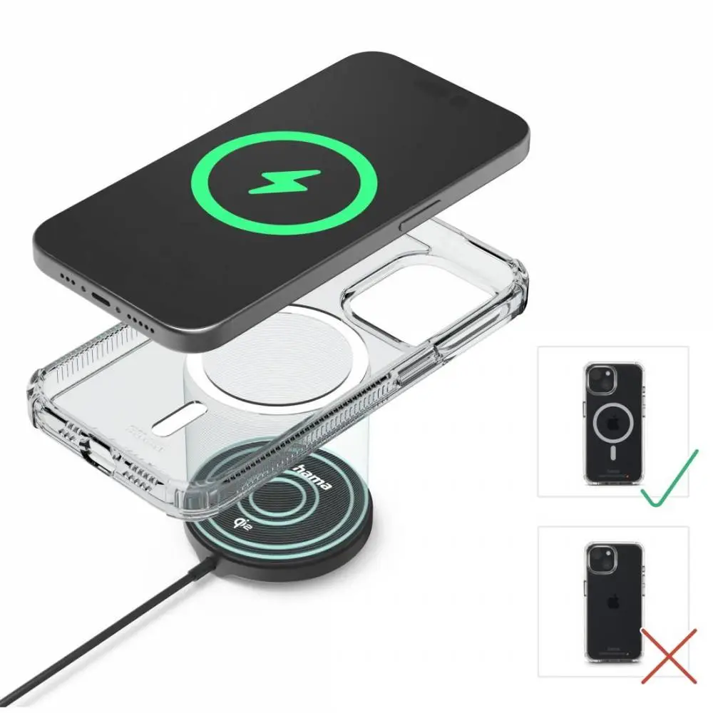 HAMA Безжично зарядно устройство Qi2, 15 W, черно, за Apple